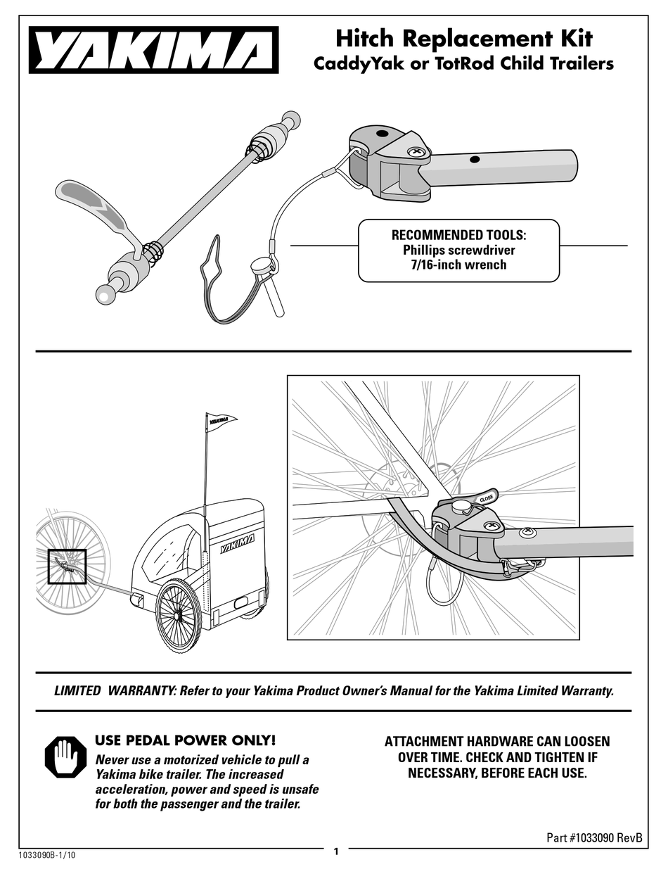 YAKIMA HITCH REPLACEMENT KIT OWNER'S MANUAL Pdf Download ManualsLib