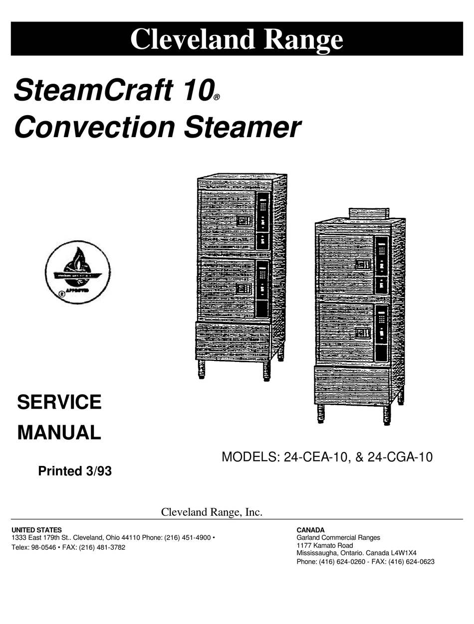 CLEVELAND STEAMCRAFT 10 ELECTRIC STEAMER SERVICE MANUAL ManualsLib