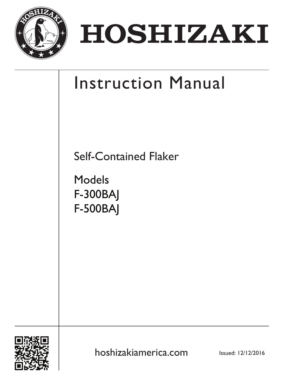 HOSHIZAKI F300BAJ ICE MAKER INSTRUCTION MANUAL ManualsLib