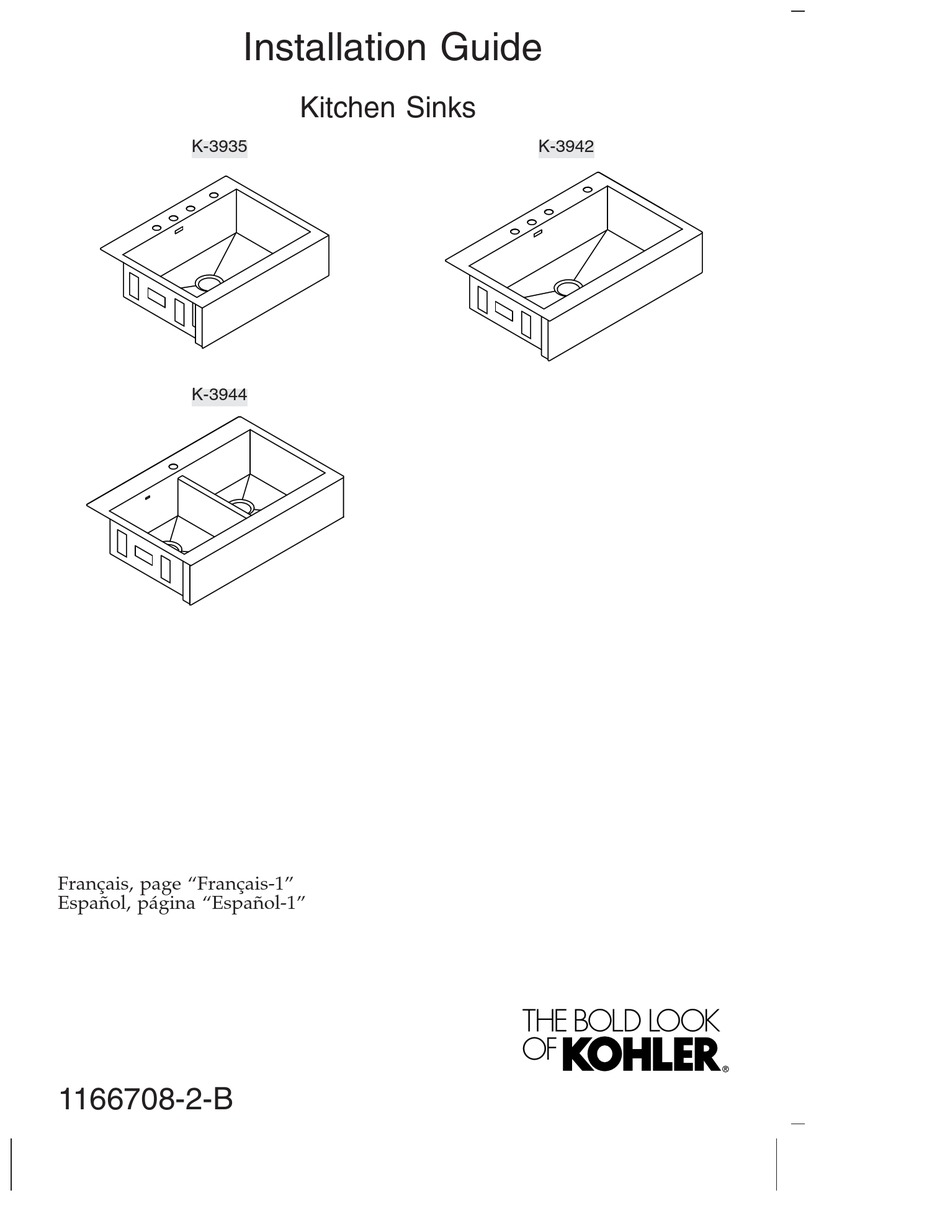 KOHLER K-3935 INSTALLATION MANUAL Pdf Download | ManualsLib