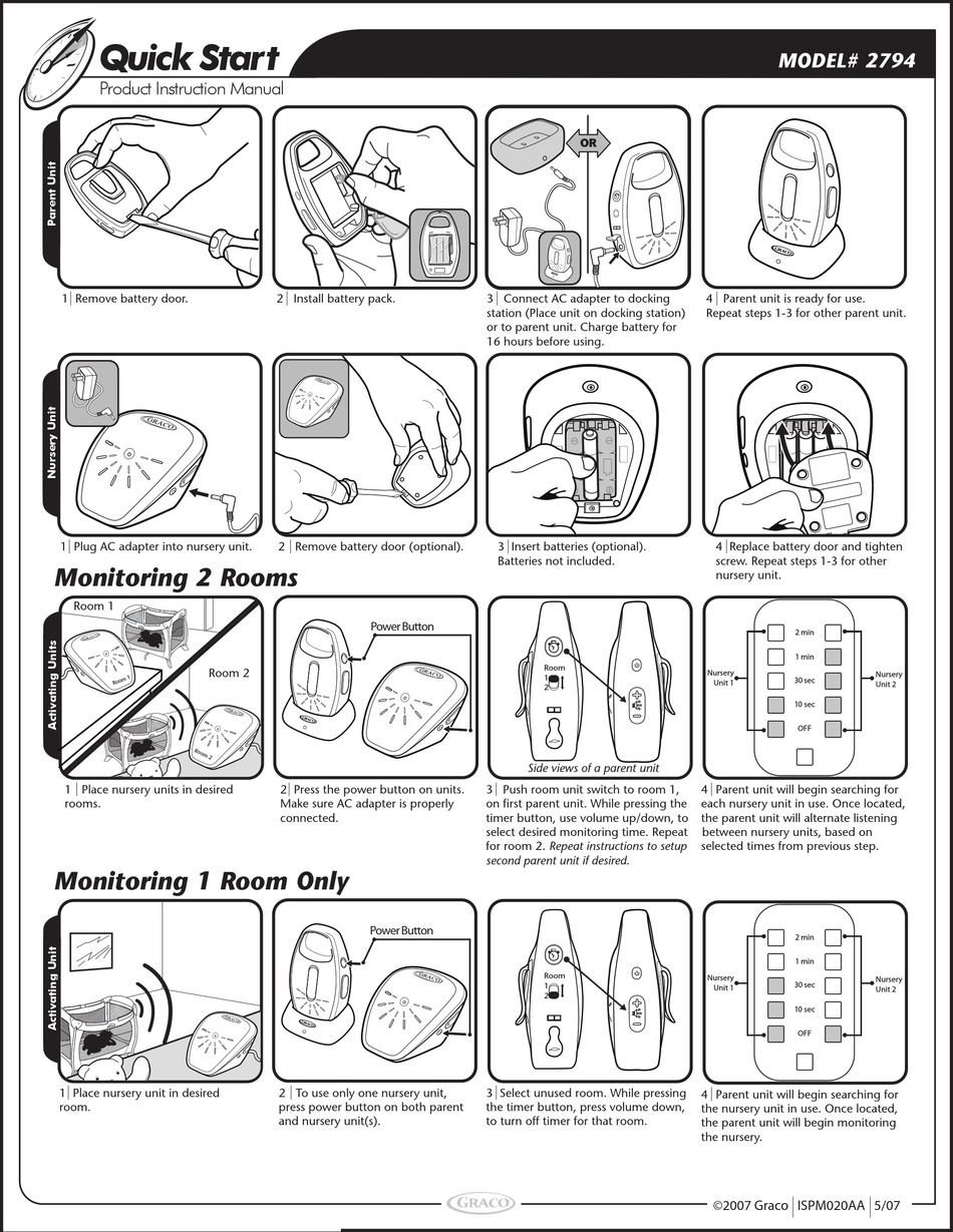 GRACO 2794 BABY MONITOR QUICK START ManualsLib