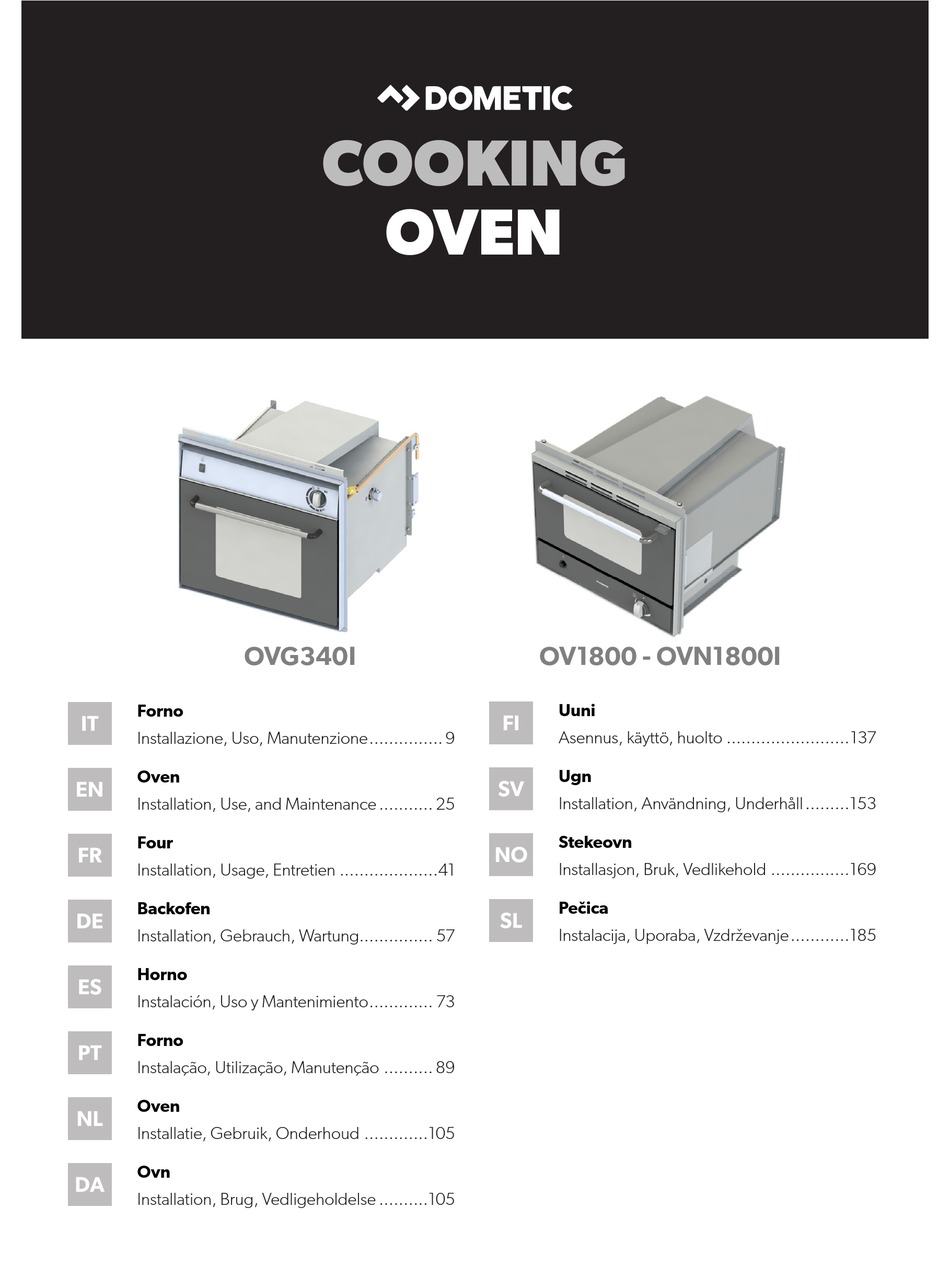 DOMETIC OVG340I OVEN INSTALLATION, USE AND MAINTENANCE MANUAL ManualsLib