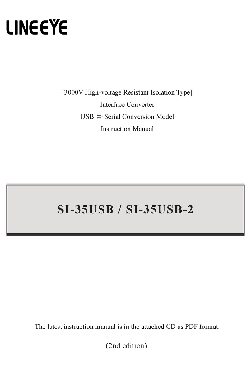 LINEEYE SI-35USB MEDIA CONVERTER INSTRUCTION MANUAL | ManualsLib