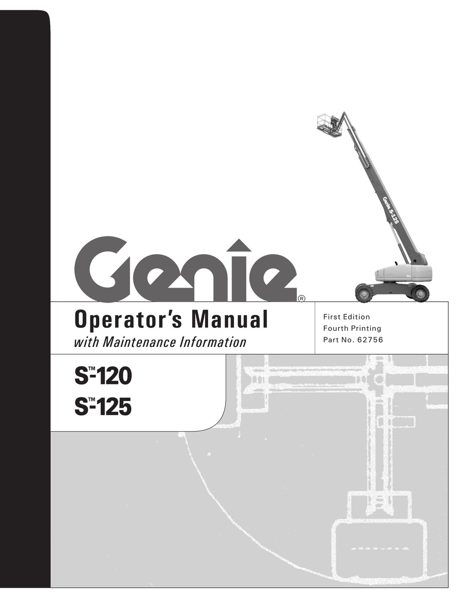 GENIE S-120 OPERATORS MANUAL WITH MAINTENANCE INFORMATION Pdf Download