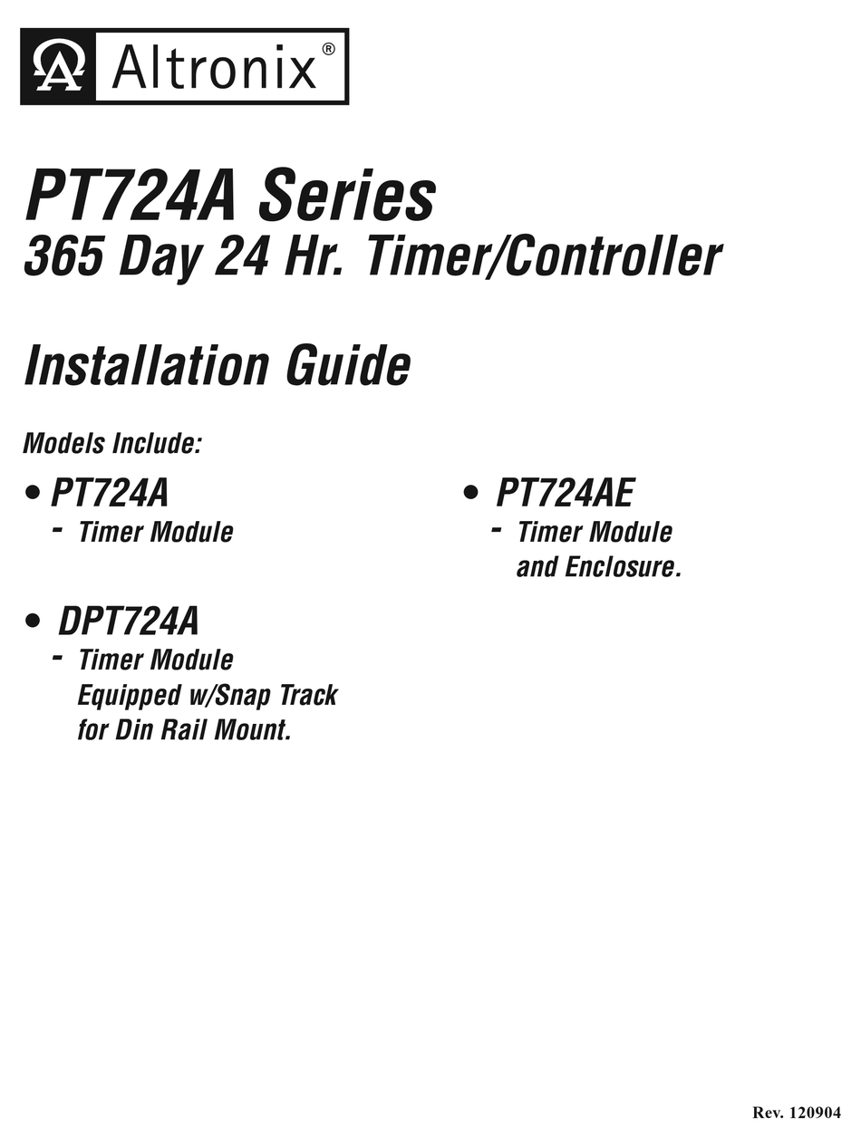 ALTRONIX PT724A CONTROLLER INSTALLATION MANUAL ManualsLib