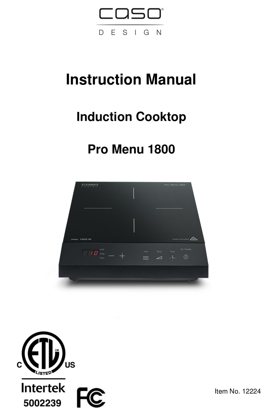 Caso Pro 1800 Induction Burner 