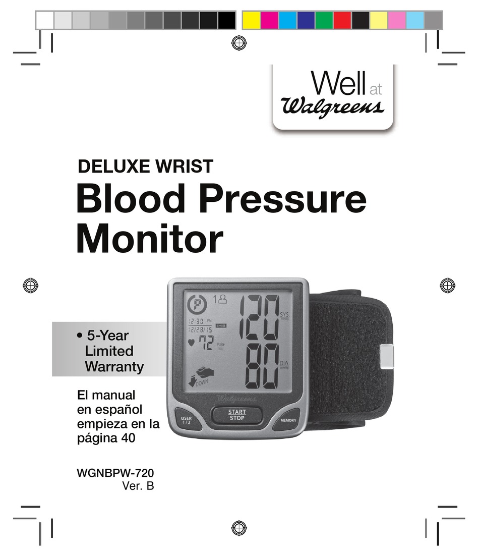 WALGREENS WGNBPW720 BLOOD PRESSURE MONITOR MANUAL ManualsLib