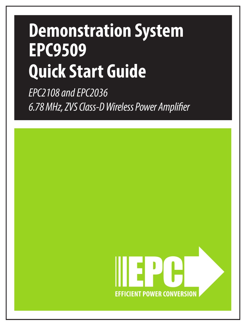 EPC EPC9509 AMPLIFIER QUICK START MANUAL | ManualsLib