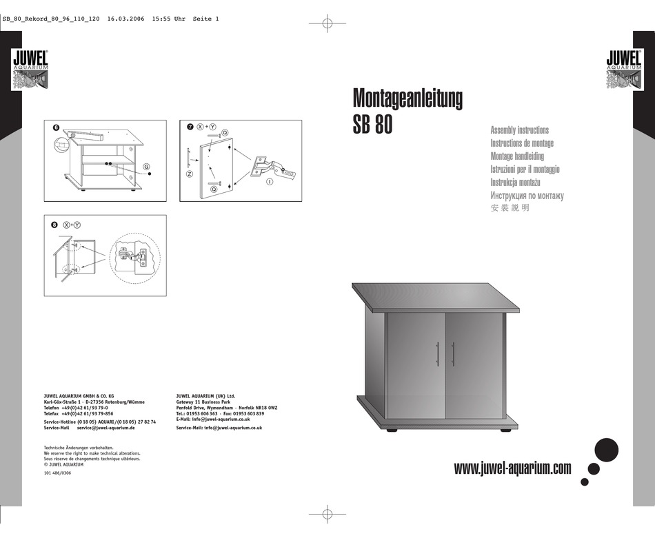 JUWEL AQUARIUM SB 80 INDOOR FURNISHING ASSEMBLY INSTRUCTIONS ManualsLib
