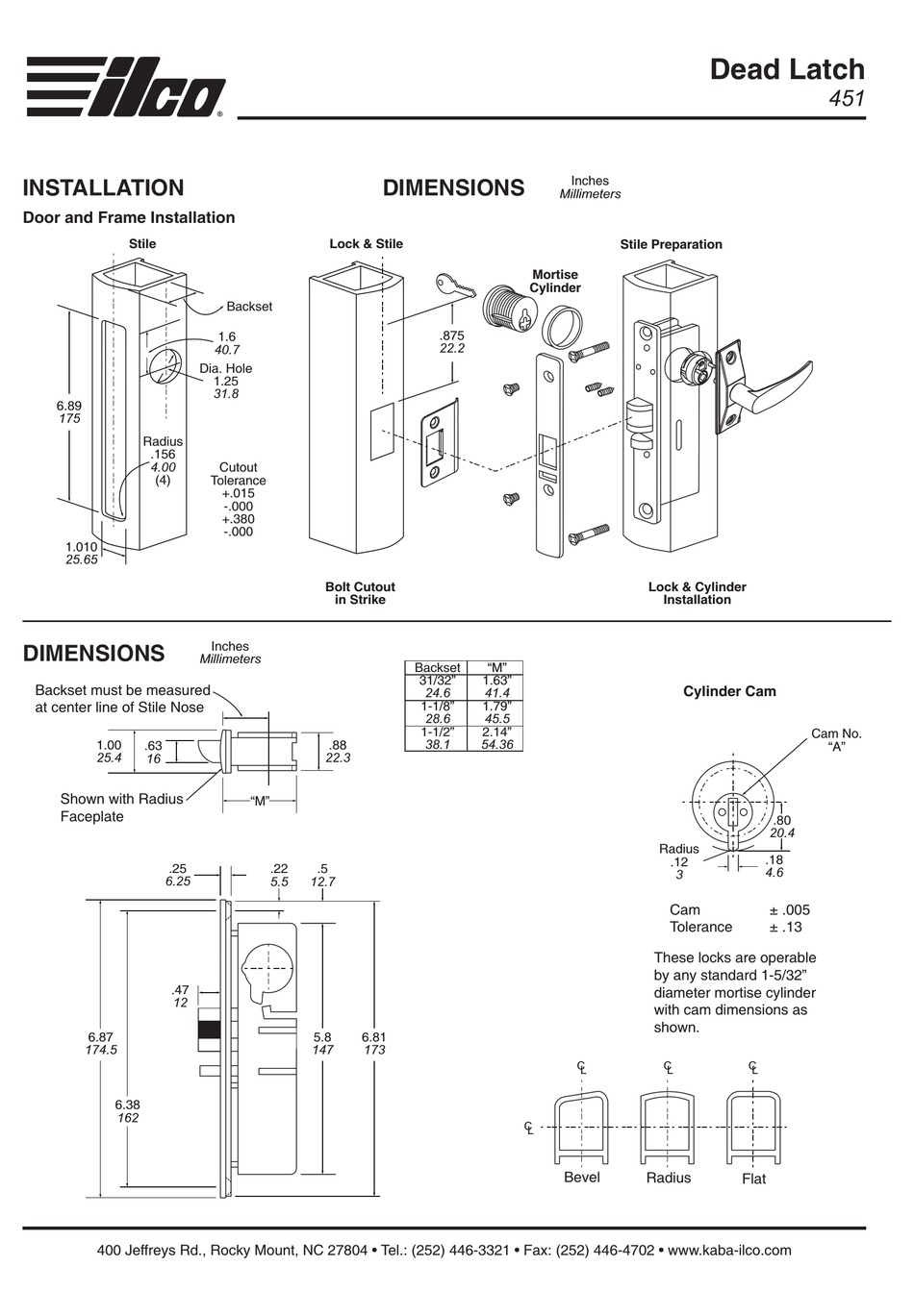 ILCO 451 SERIES DOOR LOCK MANUAL ManualsLib