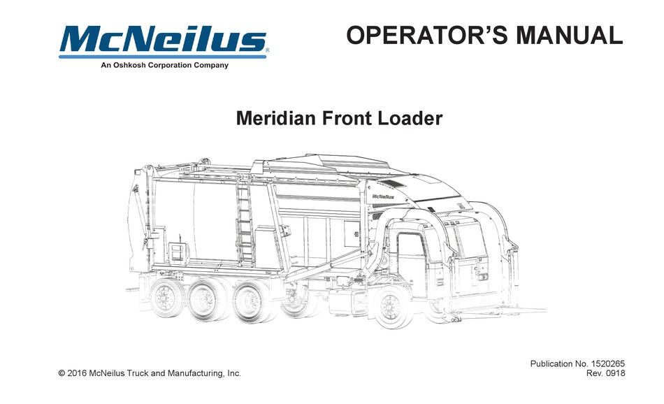 MCNEILUS MERIDIAN FRONT END LOADER OPERATOR