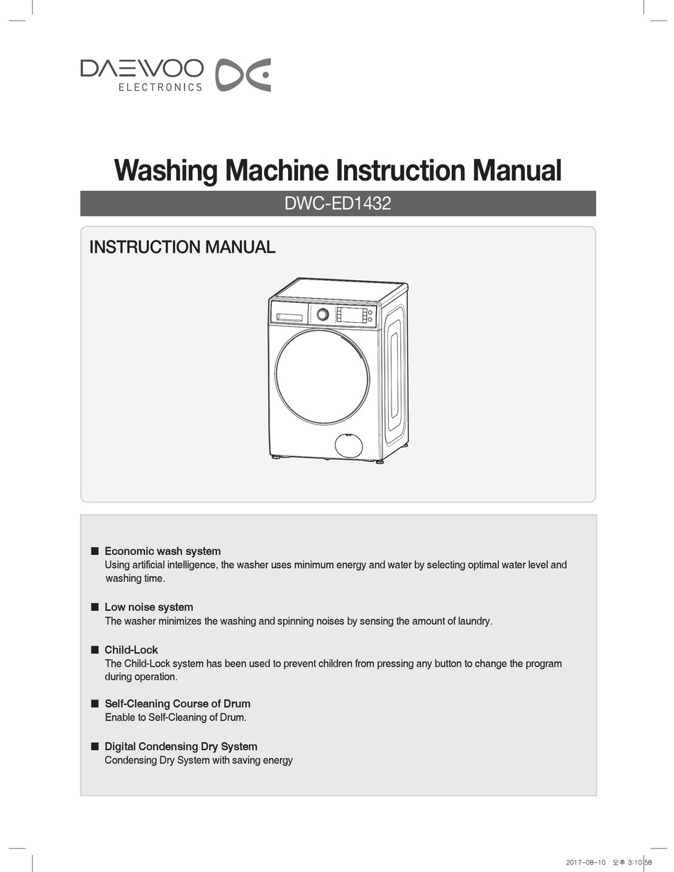 DAEWOO DWC-ED1432 INSTRUCTION MANUAL Pdf Download | ManualsLib