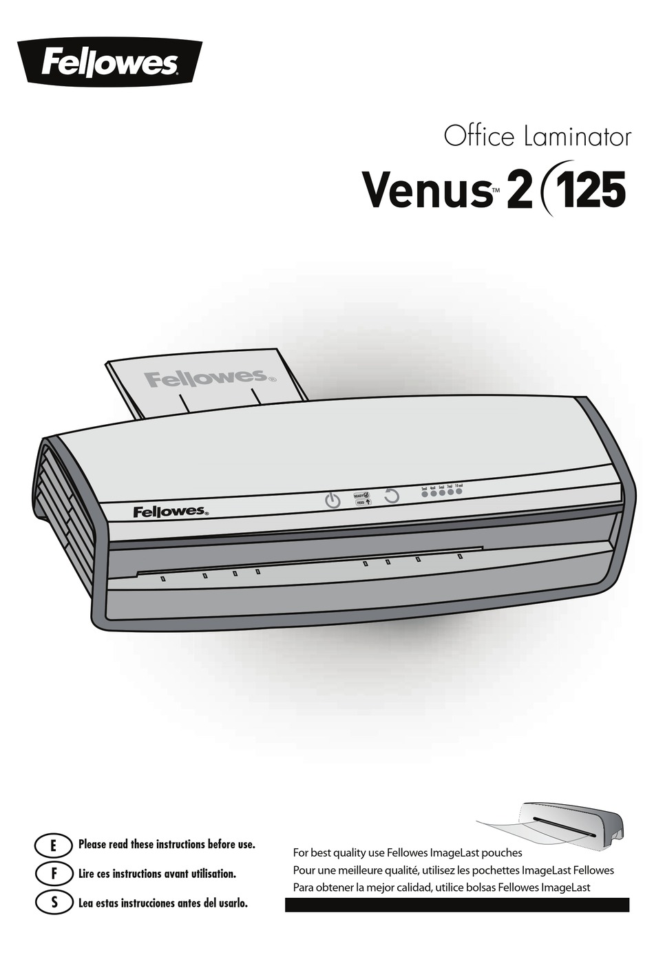 FELLOWES VENUS 2 125 LAMINATOR MANUAL ManualsLib