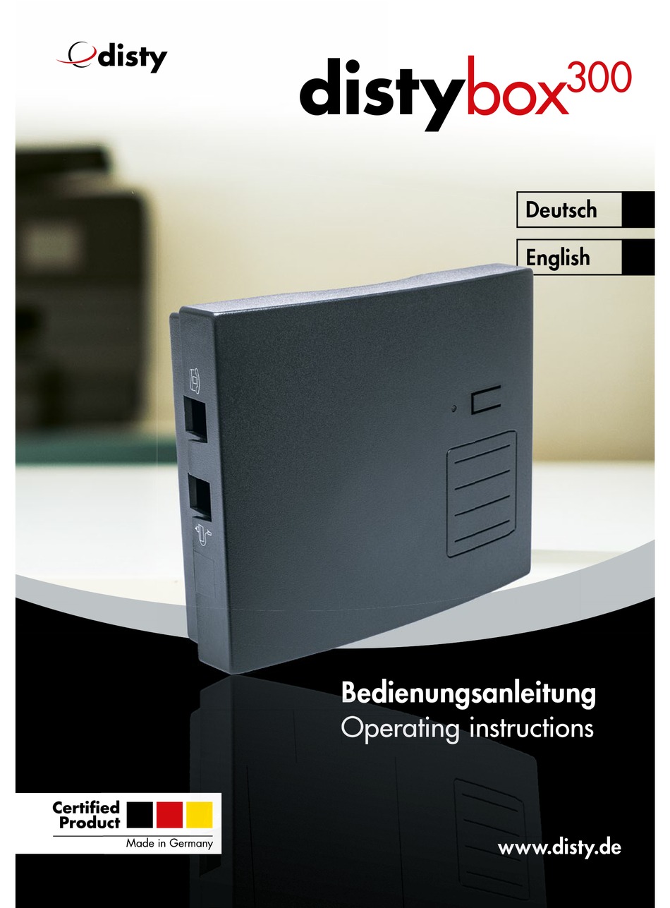 DISTY DISTYBOX300 ADAPTER OPERATING INSTRUCTIONS MANUAL ManualsLib
