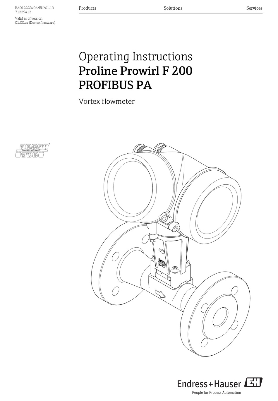 ENDRESS+HAUSER PROLINE PROWIRL F 200 OPERATING INSTRUCTIONS MANUAL Pdf