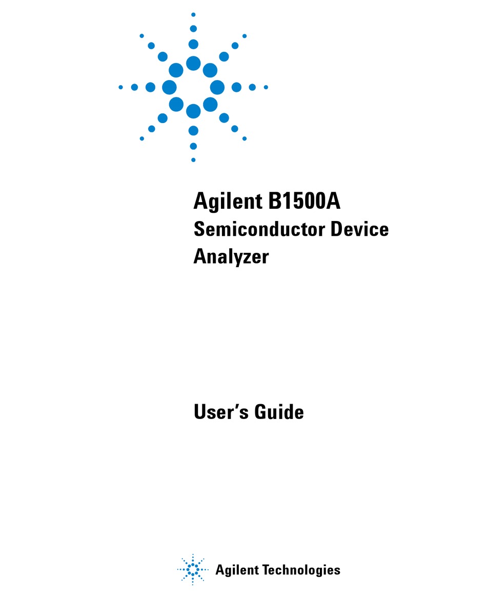 AGILENT TECHNOLOGIES B1500A USER MANUAL Pdf Download | ManualsLib