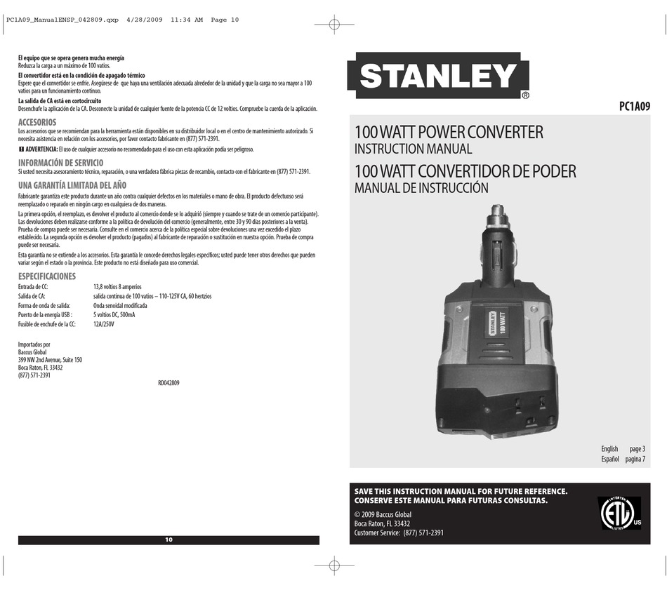 STANLEY PC1A09 MEDIA CONVERTER INSTRUCTION MANUAL ManualsLib