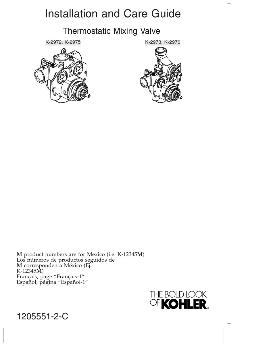 KOHLER K2972 INSTALLATION AND CARE MANUAL Pdf Download ManualsLib