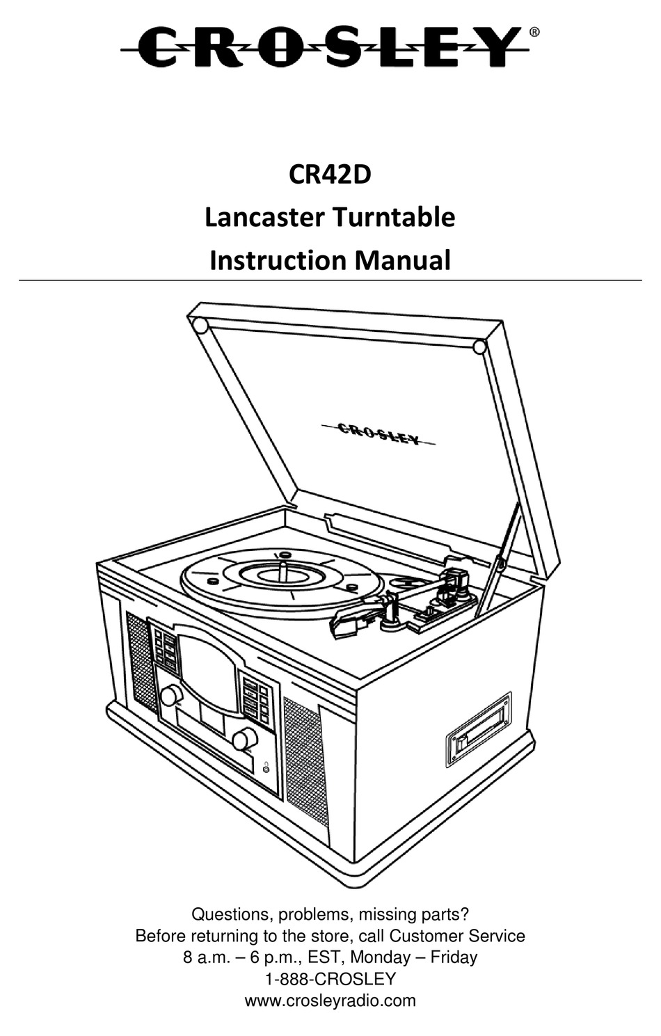 Crosley Cr42d Turntable Instruction Manual Manualslib