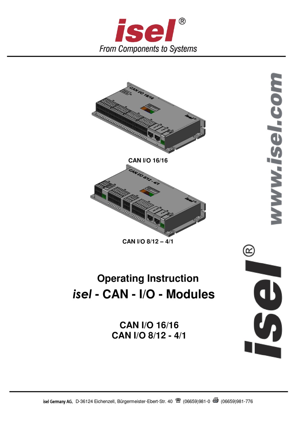 Isel Can Io 8 12 4 1 Operating Instruction Pdf Download Manualslib