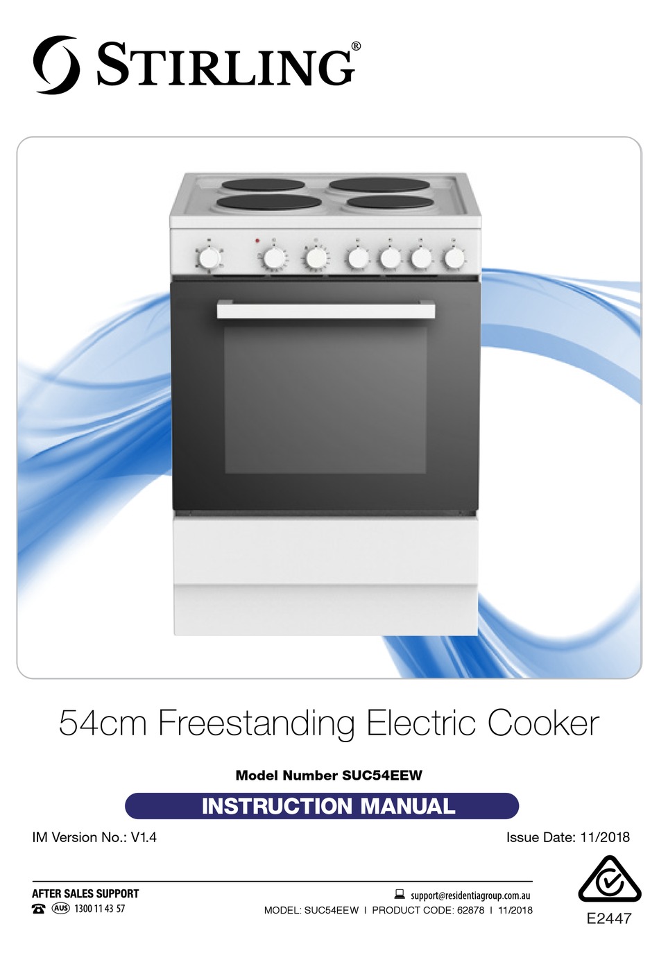 stirling 54cm freestanding electric cooker