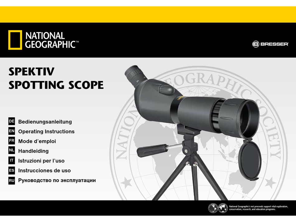 BRESSER NATIONAL GEOGRAPHIC 2060X60 TELESCOPE OPERATING INSTRUCTIONS