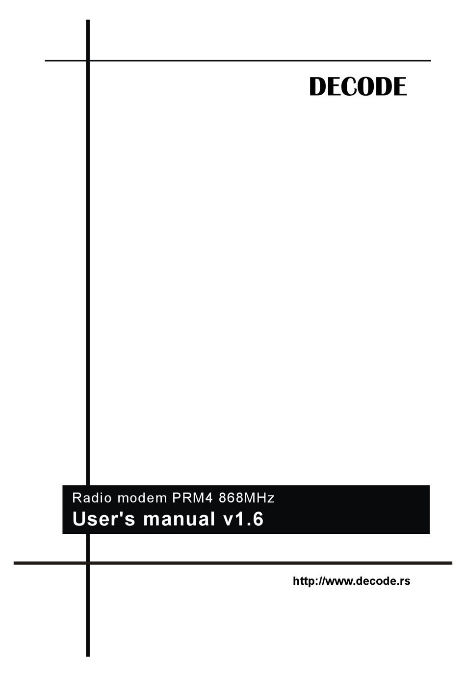 DECODE PRM4 RADIO MODEM USER MANUAL ManualsLib
