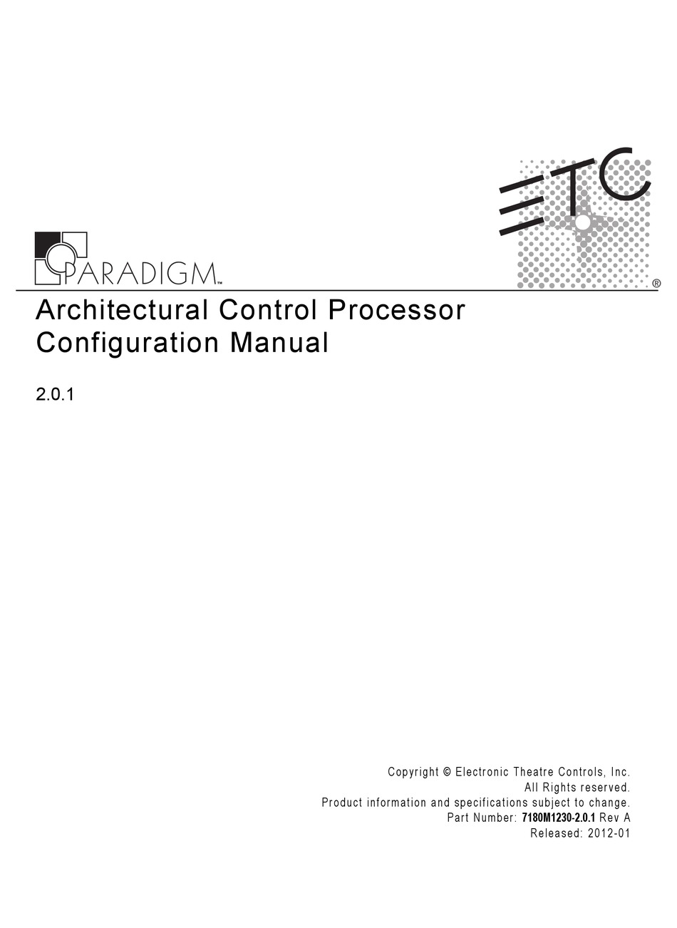 ETC P-ACP CONFIGURATION MANUAL Pdf Download | ManualsLib