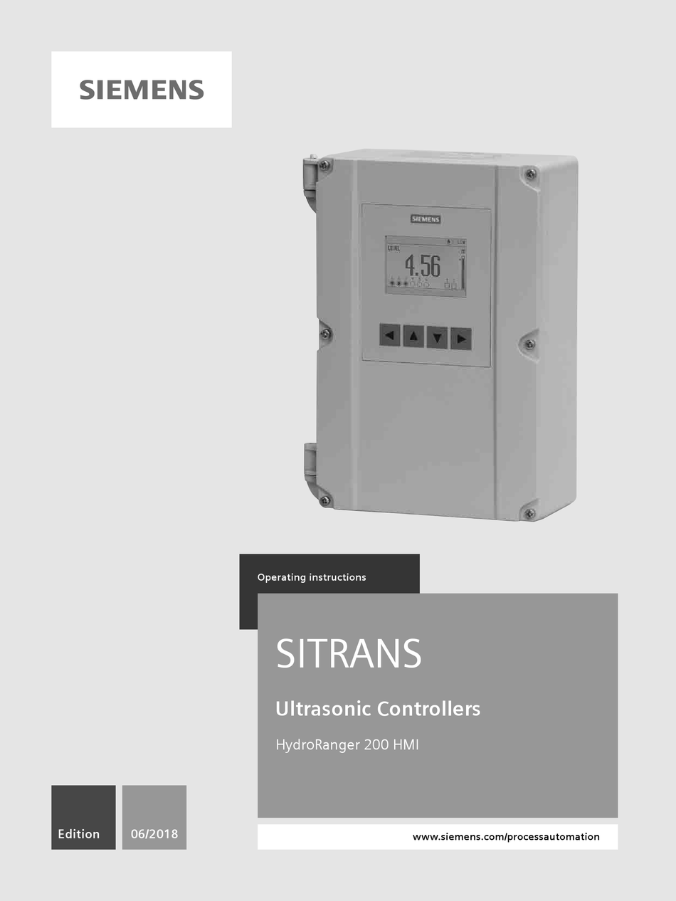 SIEMENS HYDRORANGER 200 HMI CONTROLLER OPERATING INSTRUCTIONS MANUAL