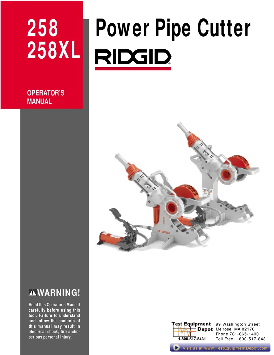 Ridgid deals 258 cutter