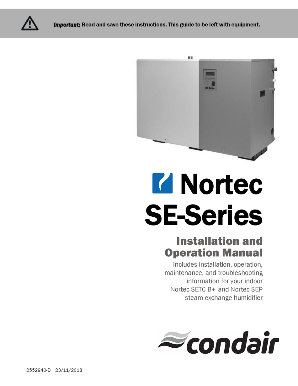 NORTEC SE SERIES HUMIDIFIER INSTALLATION AND OPERATION MANUAL ManualsLib