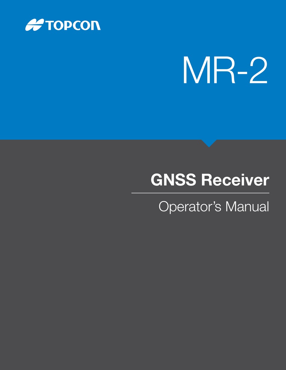 Topcon Mr 2 Operator S Manual Pdf Download Manualslib