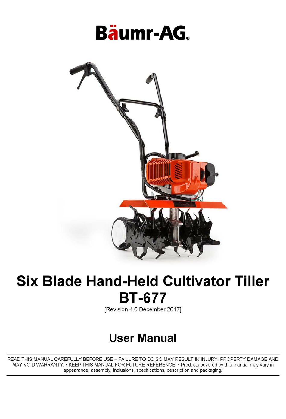 BAUMR-AG BT-677 TILLER USER MANUAL | ManualsLib