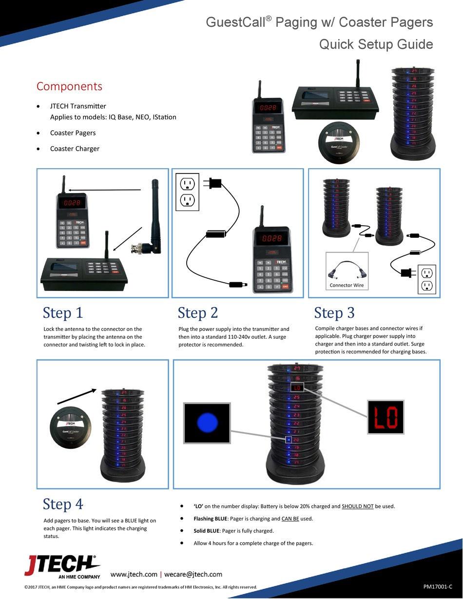 JTECH GUESTCALL COASTER PAGER TRANSMITTER QUICK SETUP MANUAL ManualsLib