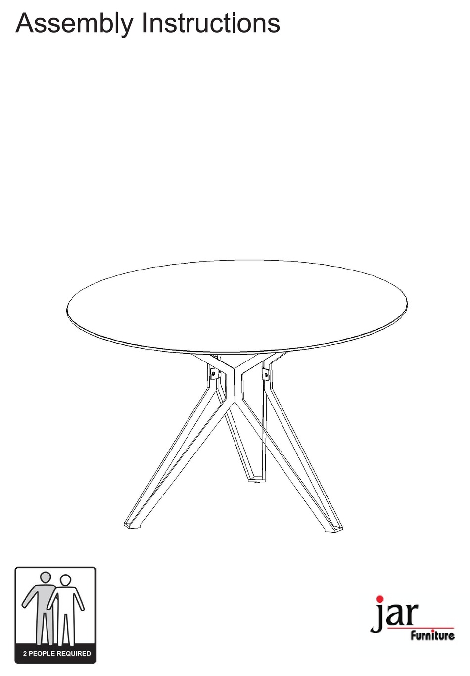 JAR FURNITURE MOON E165 INDOOR FURNISHING ASSEMBLY INSTRUCTIONS