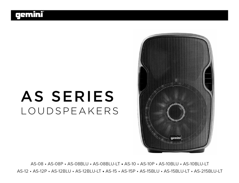 Gemini As Series Speaker Instruction Manual Manualslib Gemini As Series Speaker Instruction Manual Manualslib