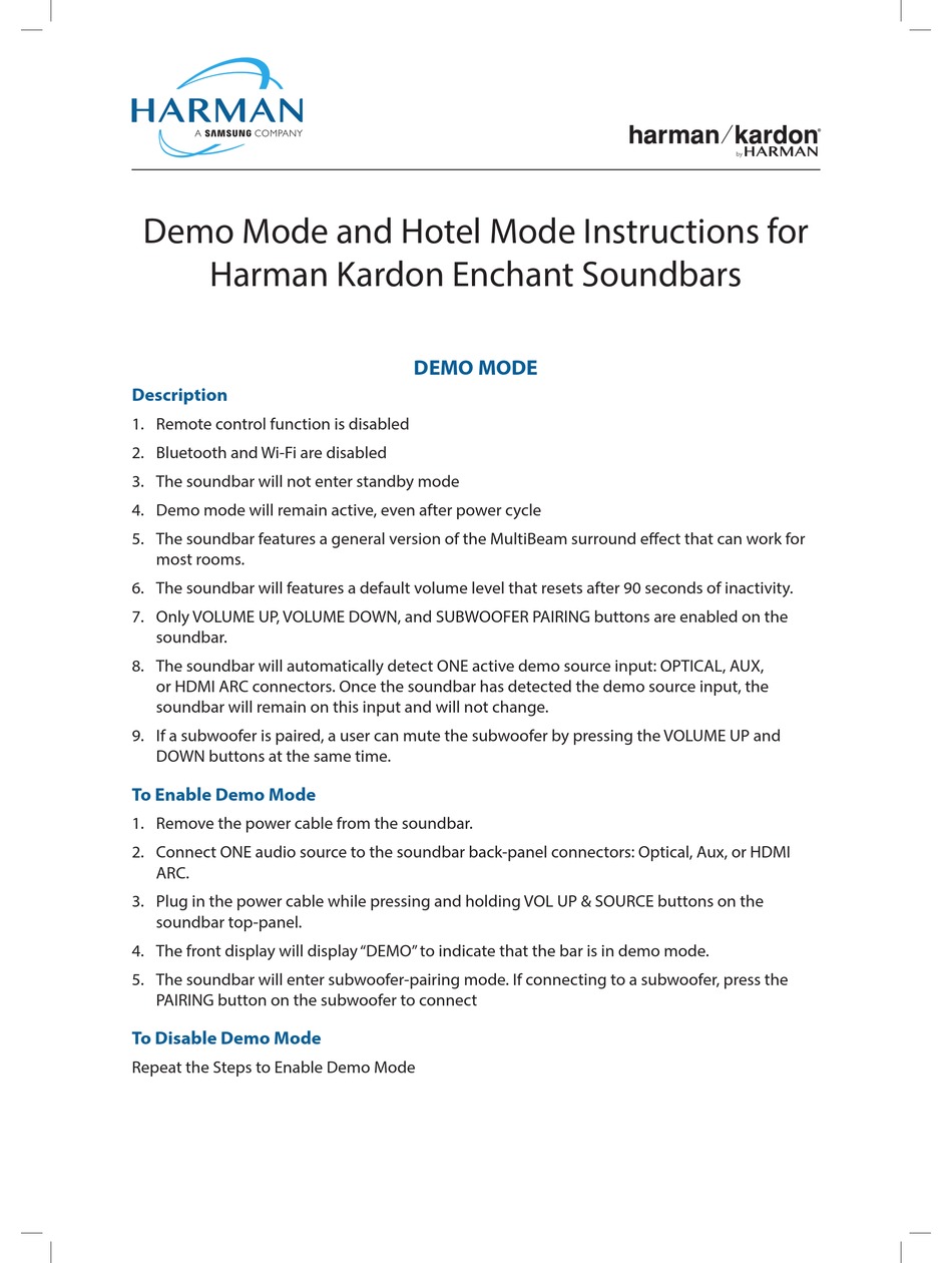 HARMAN KARDON ENCHANT SERIES SPEAKER SYSTEM INSTRUCTIONS ManualsLib