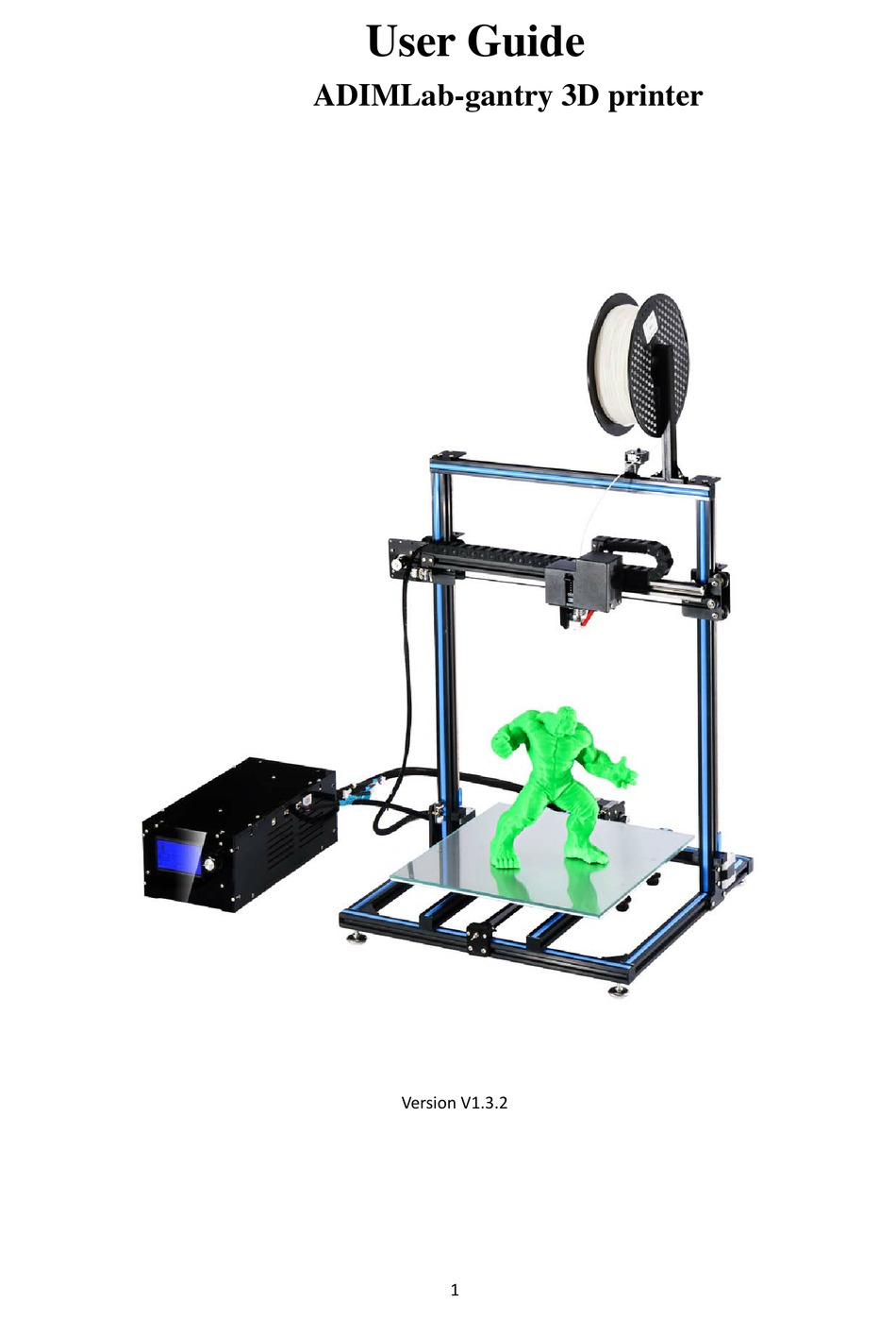 ADIMLAB GANTRY 3D PRINTER USER MANUAL | ManualsLib