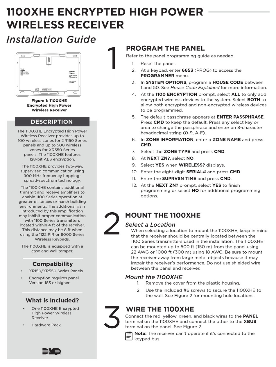 Dmp Xr150 Installation Manual