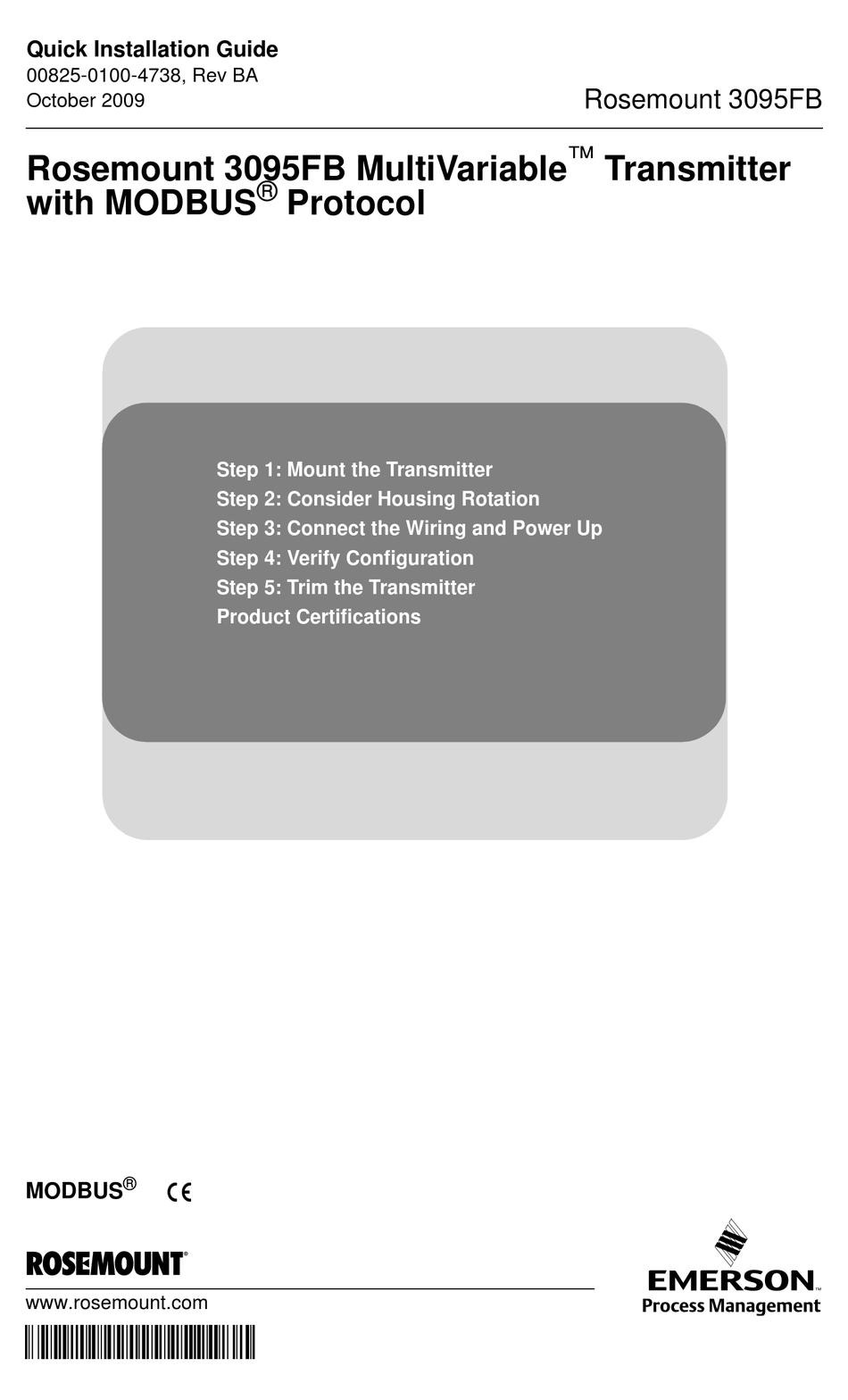 rosemount 3095 fb transmitter manual