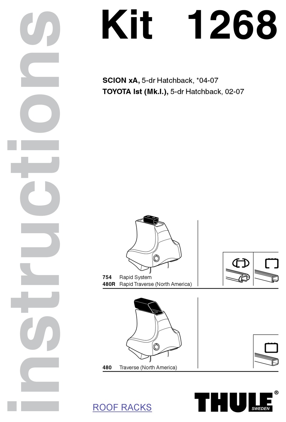 THULE 1268 INSTRUCTIONS MANUAL Pdf Download | ManualsLib