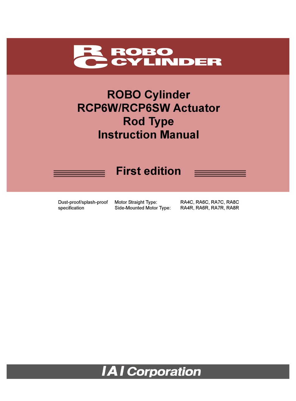 ROBO CYLINDER RCP6W CONTROLLER INSTRUCTION MANUAL | ManualsLib