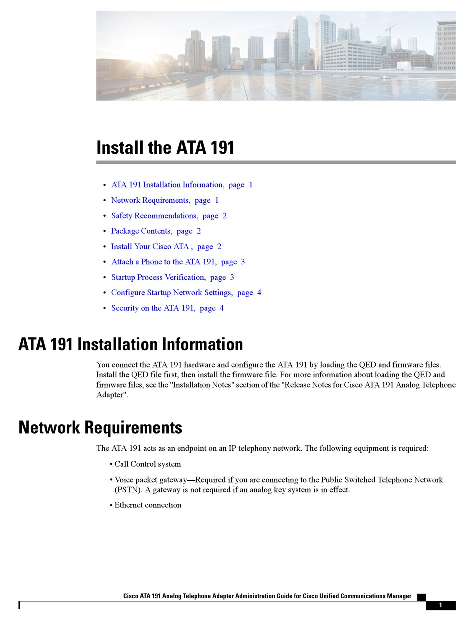 CISCO ATA 191 ADMINISTRATION MANUAL Pdf Download | ManualsLib