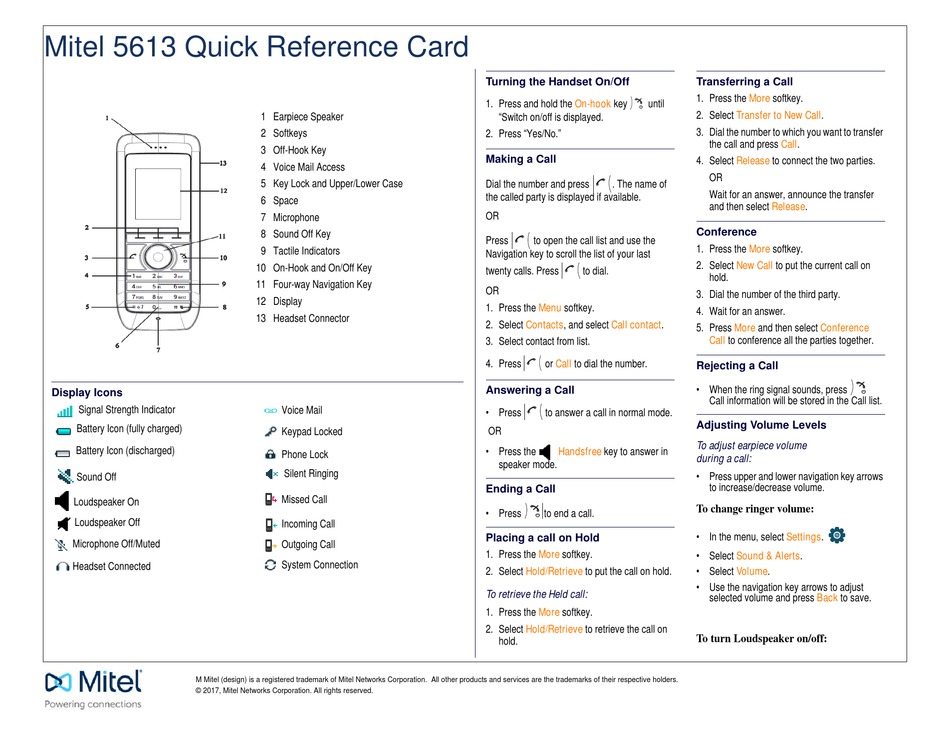 Подключение к сети телефона mitel 5613