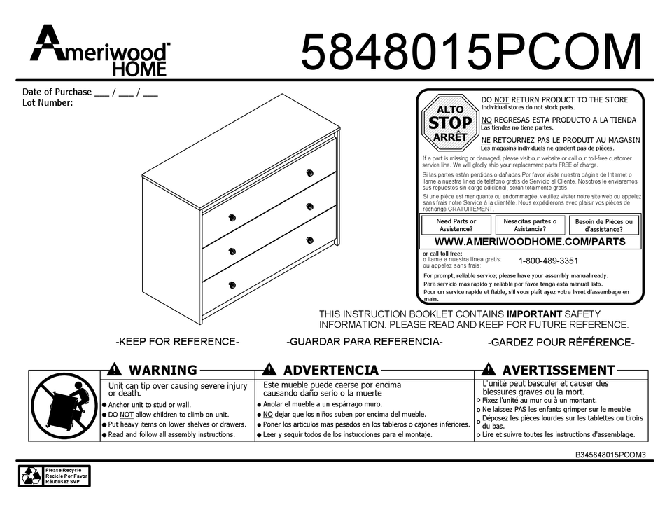 AMERIWOOD HOME INDOOR FURNISHING ASSEMBLING MANUAL ManualsLib