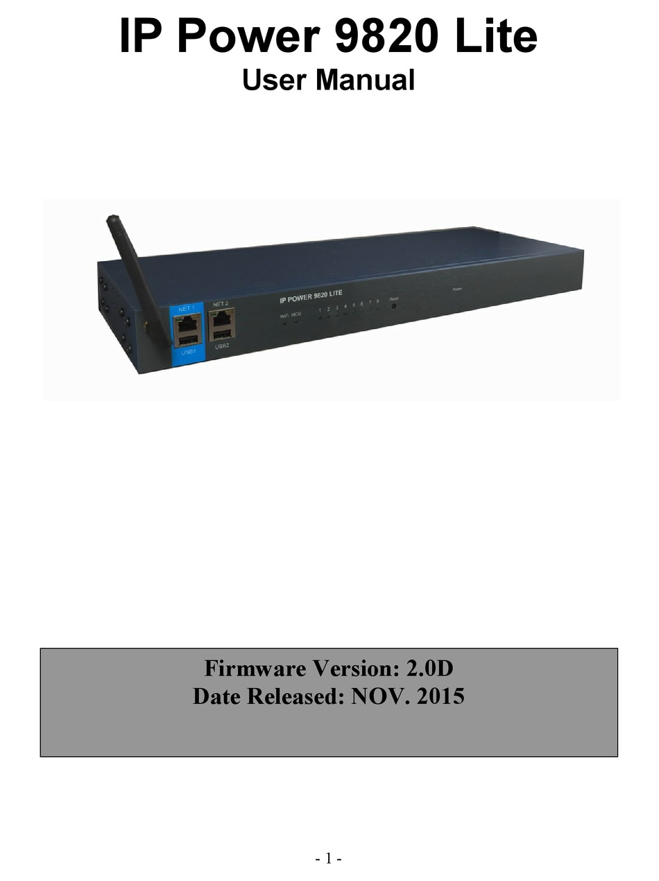 AVIOSYS IP POWER 9820 LITE SWITCH USER MANUAL | ManualsLib AVIOSYS IP POWER 9820 LITE SWITCH USER MANUAL | ManualsLib