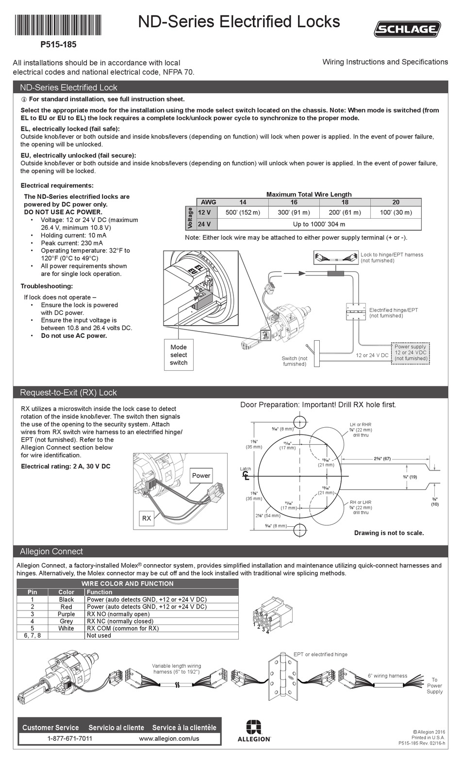 SCHLAGE ND SERIES LOCK WIRING INSTRUCTIONS ManualsLib