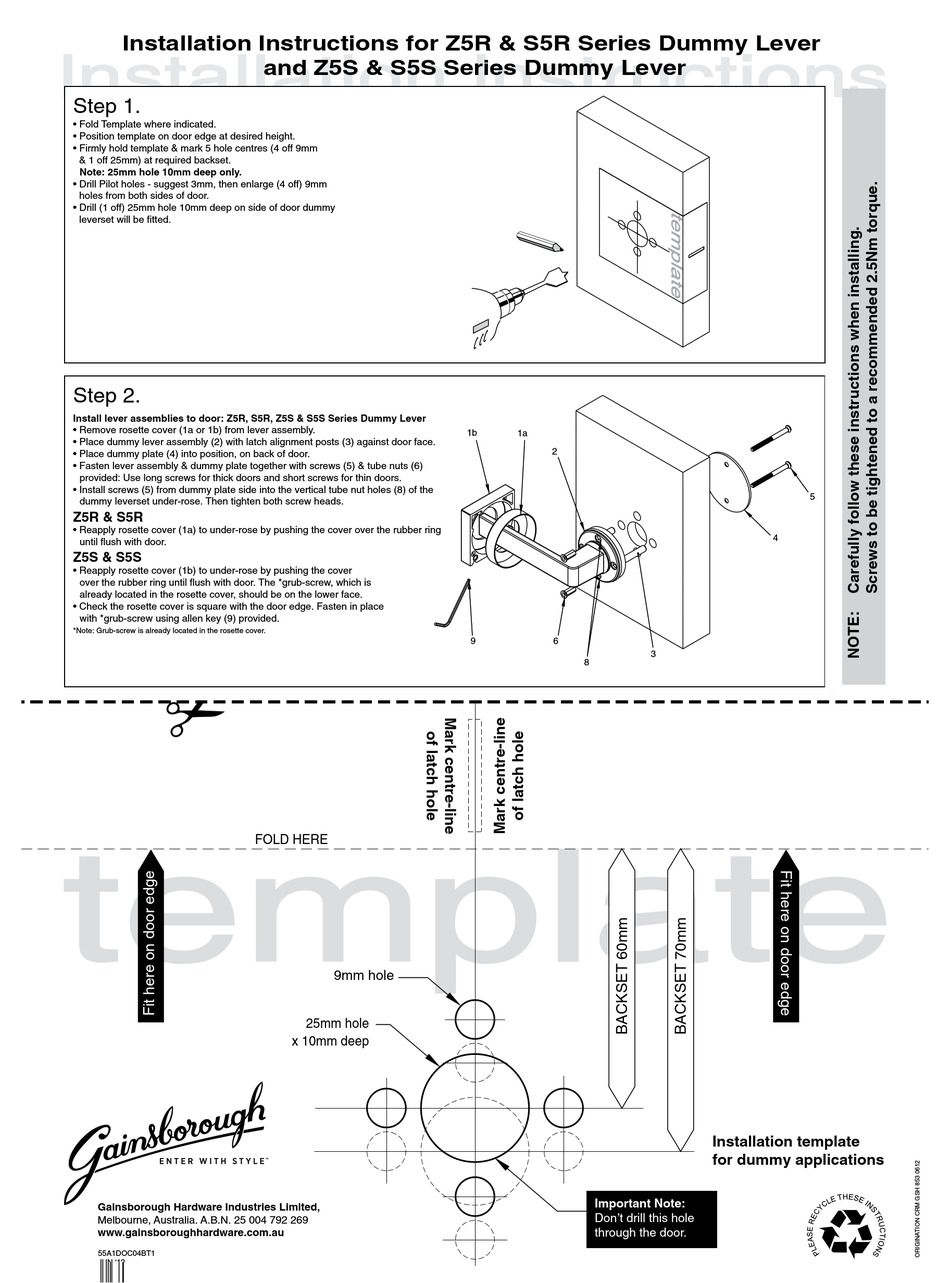 gainsborough-z5r-series-door-lock-installation-instructions-manualslib