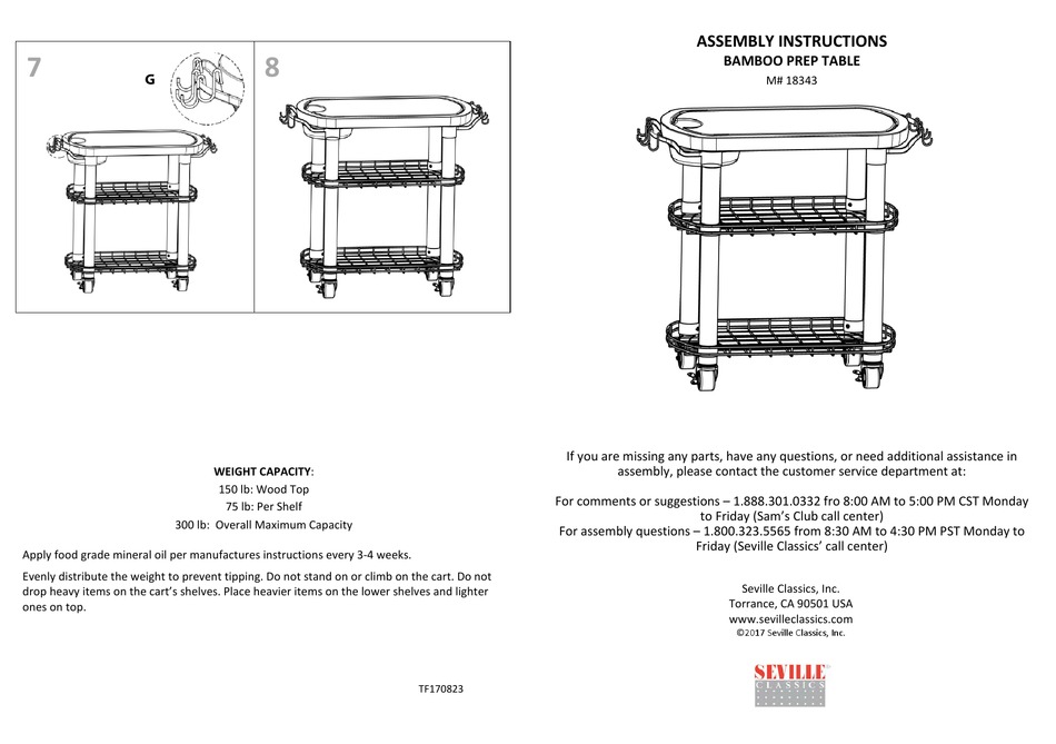 Seville Ultrahd Mega Storage Assembly Instructions www