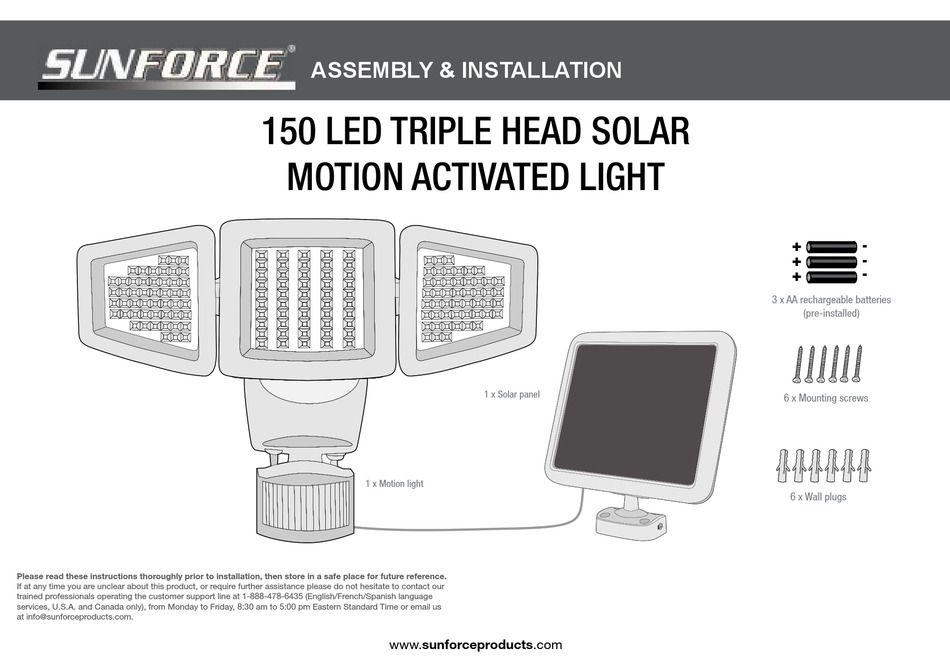 Sunforce solar motion on sale security light manual